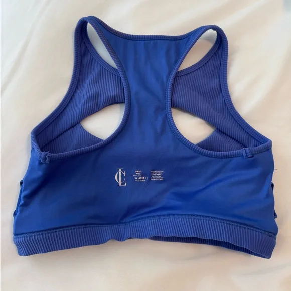 Cara Loren Active Ribbed Peekaboo Electric Blue Bra Small - Picture 6 of 6